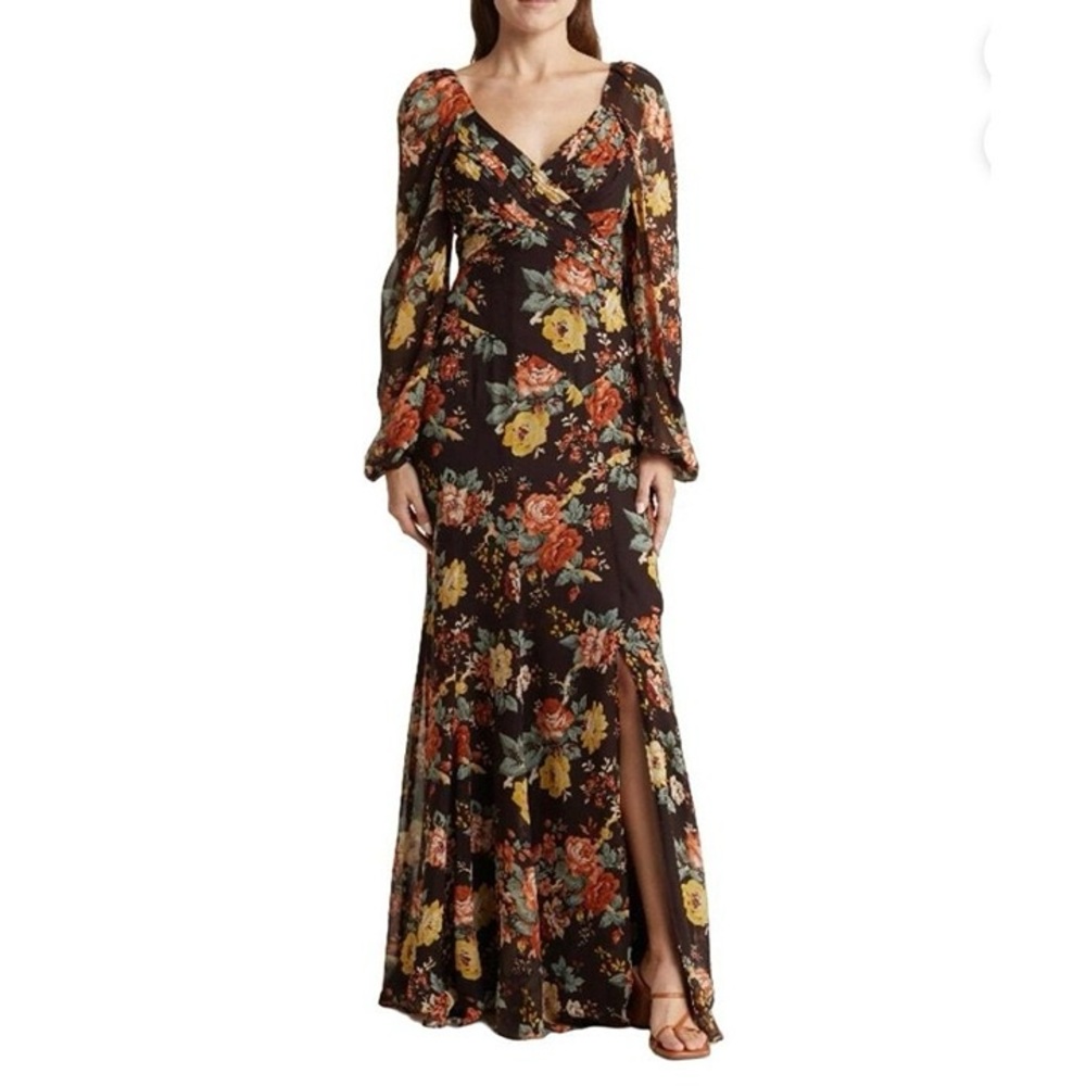 Veronica Beard Floral Long Sleeve Maxi Dress size 10 new without tags